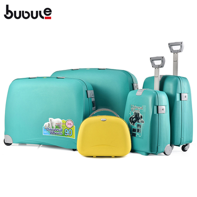 BUBULE Hot Sale 100% PP OEM Trolley Customized Travel Suitcase Wheeled Luggage Set