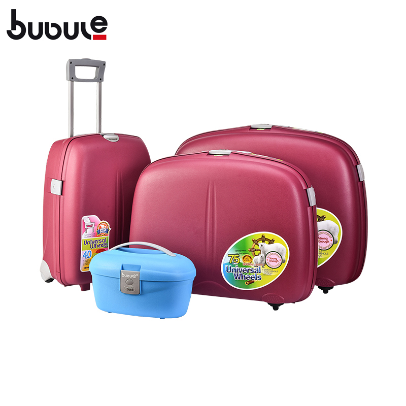BUBULE 4pcs PP Travel Trolley Luggage Set Spinner Wheeled Suitcases